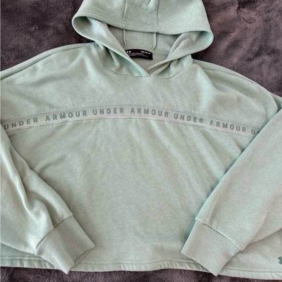 UNDER ARMOUR Green Hooded Sweatshirt Hoodie Loose Fit Womens Size M - Picture 6 of 12
